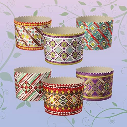 6pcs Baking Paper Molds for Easter Bread Cakes Panettone Paska Kulich 110*85mm