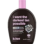 b.tan UV Tanning Bed Lotion | I Want The Darkest Tan Possible - x4000 Tan Intensifiers, Indoor & Outdoor Accelerator, Best Browning Body Tanner Extender, No Sun Protection, 12 Fl Oz