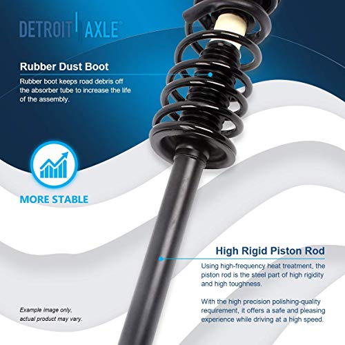 Image of Detroit Axle - Struts Sway Bars for 1999-2005 Chevrolet Cavalier Pontiac Sunfire 2000 2001 2002 2003 2004, 4 Front & Rear Struts w /Coil Spring, 2 Front Sway Bar Links Replacement