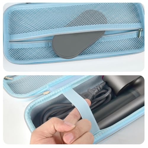 Image of Steamer Case Compatible with Jack & Rose Portable Travel Steamer for Clothes, Handheld Steamer & Iron Carrying Storage Bag Organizer with Mesh Pocket for Accessories-Box Only (Lighting Blue)