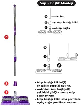 Magic Mop Floor Tiles Wall Surface Cleaning Microfiber Latch Mop with Telescopic Handle Plug and Play Any Cloth You Want GIFT SPARE CLOTH 'LI