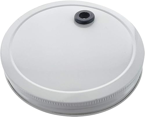 Miniatura 1 de Tarro de boca ancha de 1 galón con tapa metálica blanca con ojales de 4.331 in y esclusa de aire TwinBubble