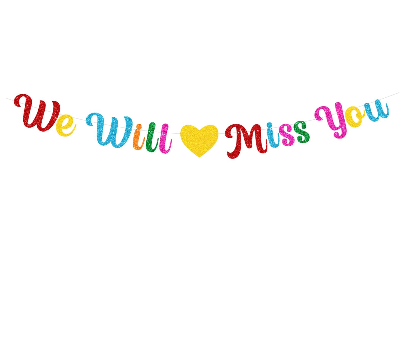 bng-bng We Will Miss You Banner Colorful Leaving Party Retirement Decorations for Going Away Farewell Graduations Retirement Party Decorations Photo Backdrop Multicolor