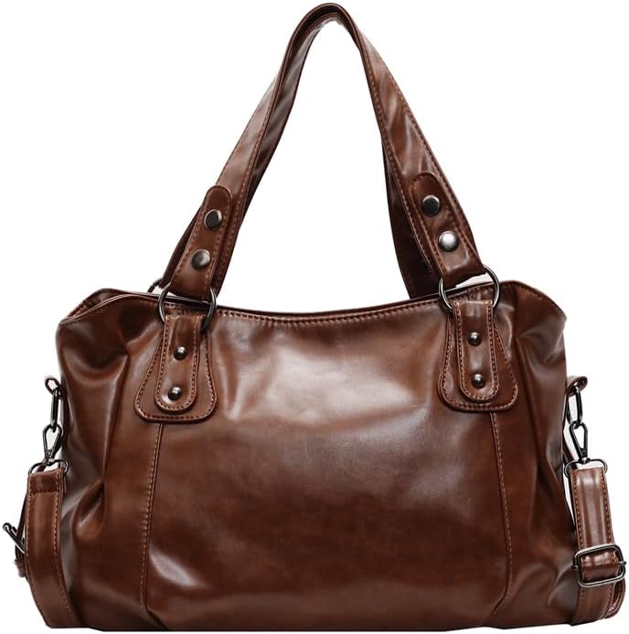 Vegan Leather Tote Bags for Women Punk Style Hobo Bag Vintage Purses and Handbags with Adjustable Strap