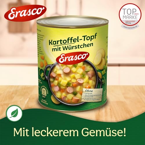 Erasco Kartoffeltopf mit Würstchen (1 x 800g), In rund 5 Minuten fertig – Mit Kartoffeln und Möhren - Einfach lecker