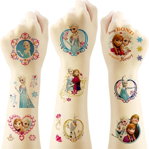 40pcs Frozen Temporary Tattoos for Girls Kids,Kawaii Princess Birthday Party Supplies,Birthday Decorations Party Game Activities Reward Gifts
