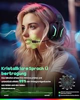 WESEARY Gaming Headset Wireless mit Mikrofon für PS5, PS4, PC, Switch, Handy, Mac, Laptop, 2,4 GHz & Bluetooth Kopfhörer mit Noise Cancelling Mikrofon, 60H Akku, LED-Licht, Faltbar, Surround Sound – Ansicht 5