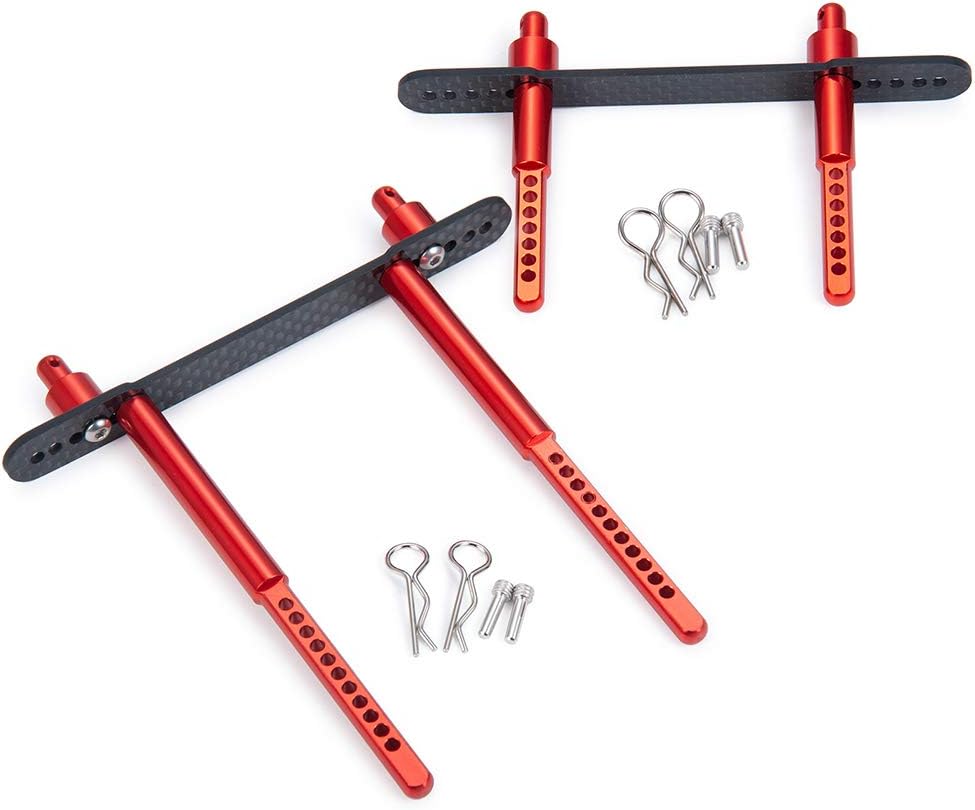 RC-Hub 1Set Body Post Mounts Metal Front and Rear Shell Column for 1:10 Axial SCX10 90046 90047 RC Car (Red)