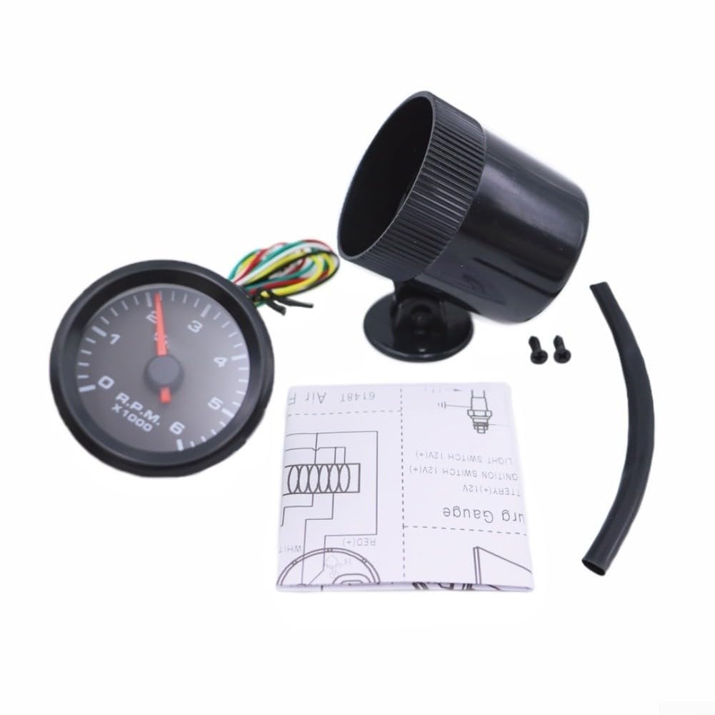 52 mm Diesel Drehzahlmesser 0–6000 U/min mit LED-Display für 12 V Anwendungen, entworfen für Armaturenbrett-Integration