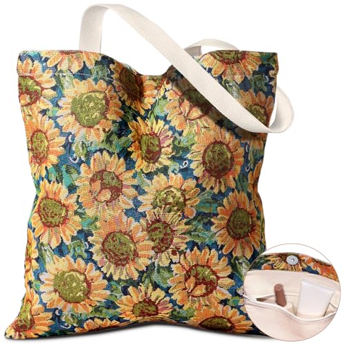 Miss Adola Canvas Tote Bag for Women - Aesthetic Embroidery