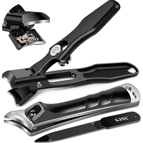 German Nail Clippers for Men, Premium Stainless Steel Wide Jaw Anti Splash Design, Ultra Sharp Heavy