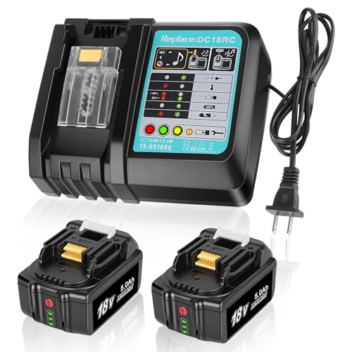 2Pack 18V 5.0Ah Batteries for Makita 18V Battery