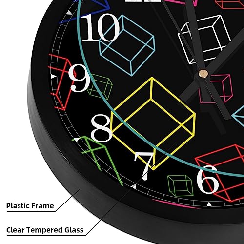 Horloge murale de cuisine mécanique quartz fluide et précise style cube coloré