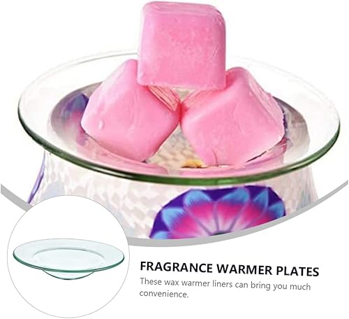 Miniatura 6 de 2 piezas de almohadillas redondas para velas, bandeja circular, cuencos de vidrio transparente, forros de lámpara, calentador de cera de repuesto,
