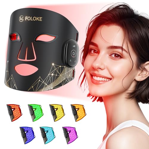 FOLOKE Red Light Therapy Mask for Face, Glow Wireless LED Face Ma...