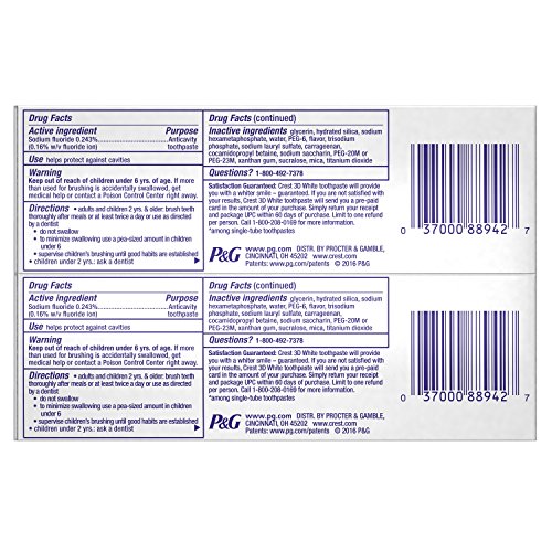 Crest 3D Brilliance Vibrant Teeth Whitening Toothpaste, Peppermint, 2 Count #TOP1