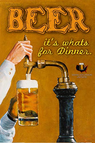 BUY ART FOR LESS Officially Licensed Beer Its Whats for Dinner by Robert Downs Art Poster - 36 x 24 Inch - Decorative Print - Poster Paper - Ready to Frame
