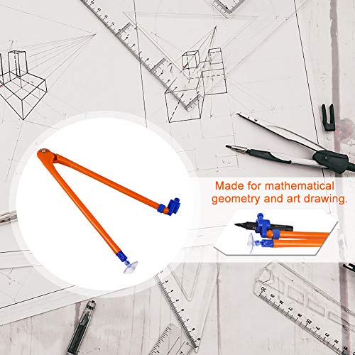 Faddare Teaching Compass, Plastic Compass Drawing Math Geometry Tool Teacher Aids, Large Circle On School Classroom Whiteboard Chalkboard Stationery Supplies, For Drafting, Drawing, Math(Red) #TOP6