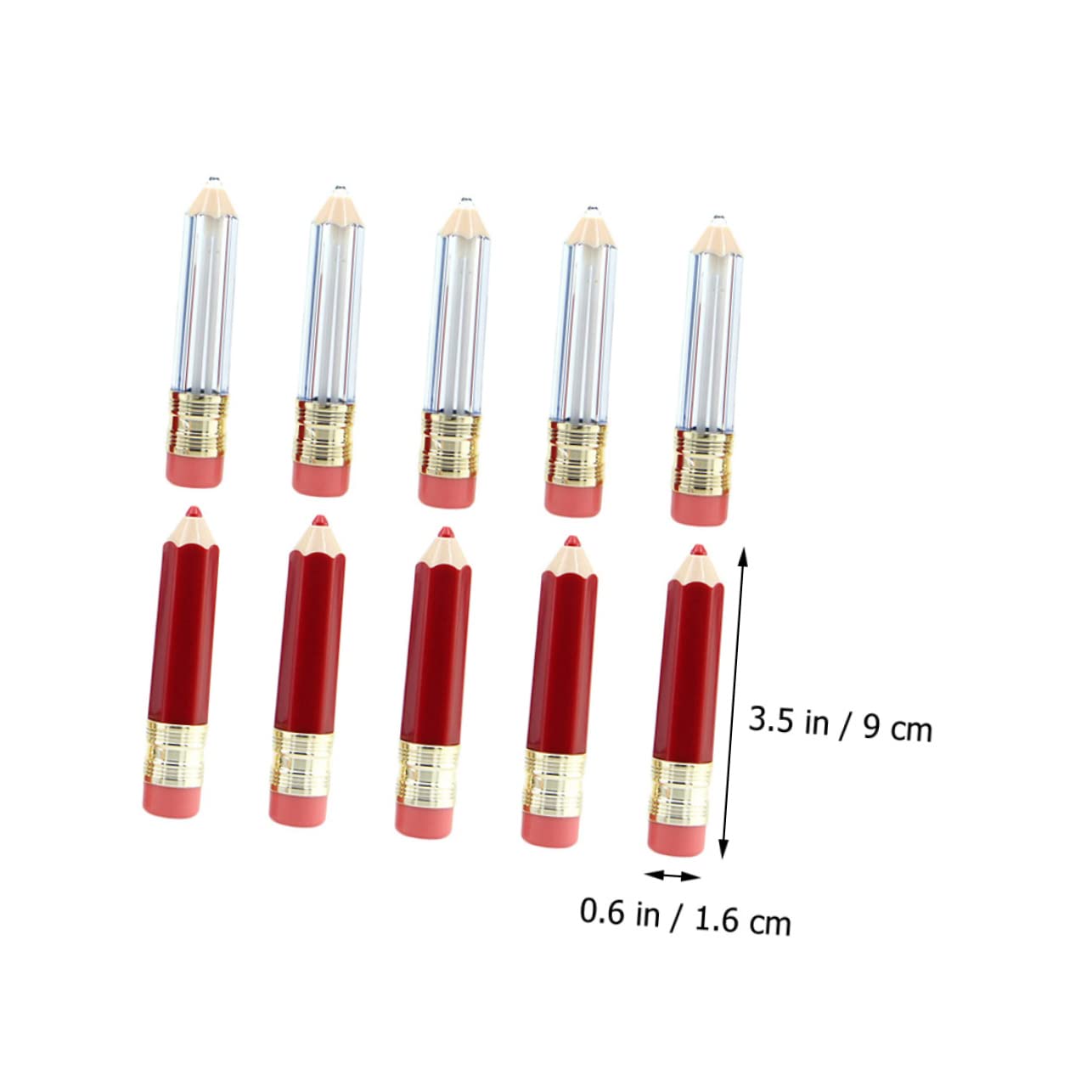 2 Set Matita Vuoto Tinta Lucidalabbra Tubi Trasparenti Balsamo Lucidalabbra Trasparente Cercatore Fai Da Te Bellezza 10 pezzi * 2