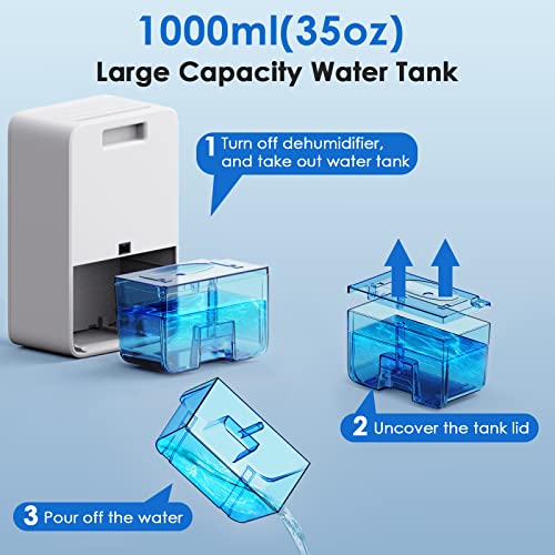 Otwics Dehumidifier For Bathroom, 35Oz Dehumidifiers For Room, Dehumidifiers For Home With Timer Auto Shut Off, Portable Small Quiet Dehumidifier For Bedroom, Basement, Closet #TOP4