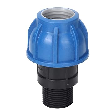 Ubersweet Water Pipe Connector, PE Plastic 2Pcs Water Pipe Fitting Lightweight for Water Pipe for Home Industry(32mm to 1