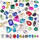 Mix Crystal Rhinestones 106Pcs Point Back Glass Gems Faceted Rhinestones Jewels Embelishments with Silver Plated Back for Crafts, Jewelry Making, Clothes, Shoes, Dress Mix Color