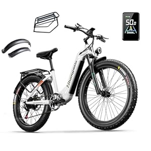 Shengmilo E-bike voor heren, mountainbike, 80 NM, 48 V, 17,5 Ah batterij, 26 inch e-bike dames, 7 versnellingen met lcd-display, dual shock elektrische fiets, stadsfiets, COC, CE (MX06)