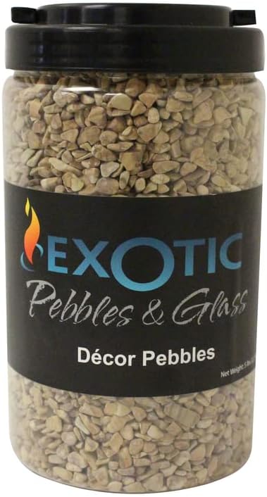 (Decorative Pebbles, Bean Size, Wood, 5 lb Jar
