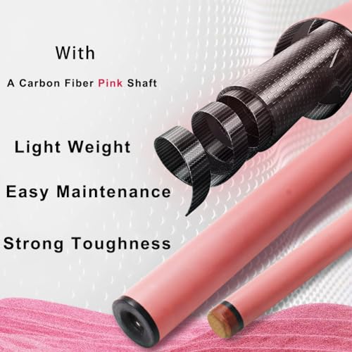 Taco de billar de fibra de carbono para mujer color rosa miniatura 3