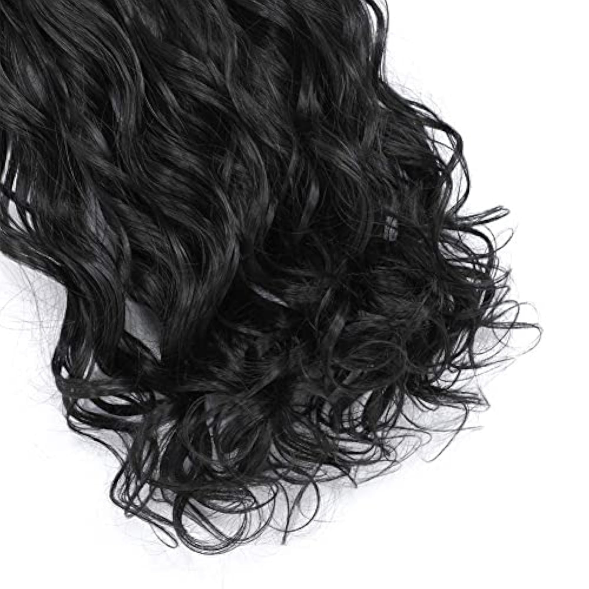 22 Inch Wavy/Curly Black Hair Extensions for Women