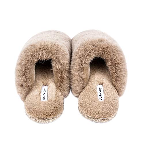 Densely Long-haired Lady’s Comfy Fuzzy Memory Foam Scuff Women’s Warm Plush Closed-Toe Comfortable Slippers4
