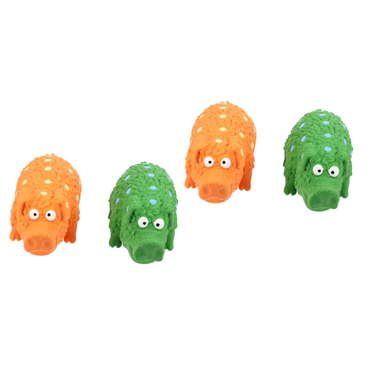 FRCOLOR 4piezas Juguete Chirriante para Perros Set Juguetes De Látex para Masticar para Cachorros y Perros Pequeños Ayuda Limpiar y La Inteligencia