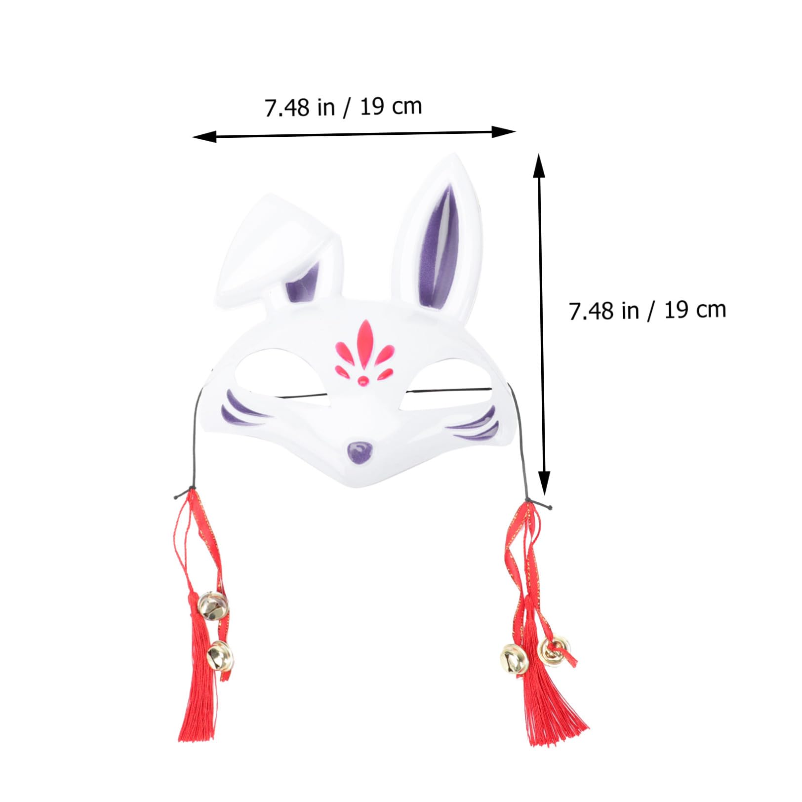 TOYANDONA 9 Piezas Máscara Plástico Bolsas De Regalos Animal Decoración Japonesa Decoración Kabuki Fox Tela Halloween Fiesta Carnaval Conejo Decorativo Conejo Cara Cubierta Halloween