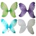 Perfectmaze 21"x14" Sparkling Fairy Butterfly Wings Dress Up Pixie Costume Halloween (4 Pieces 21x14, Applegreen, Blue, Purple, White)