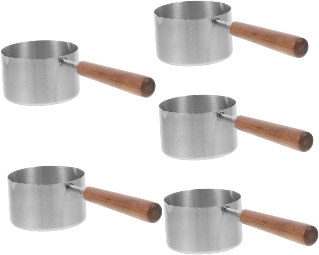 HANABASS 5pcs Pet Food Scoop Stainless Steel Measuring Cup for Dog and Cat Food Comfortable Grip Accurate Markings for Easy Feeding Large for Convenient Serving