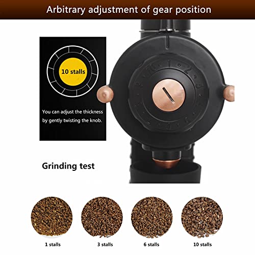Feixunfan Kaffeemühle Elektrische Kaffeemühle Hai Zahn 78mm Ghost-Zahn-Kaffee Miller für Kaffee Bohne (Farbe : Black… – Bild 3