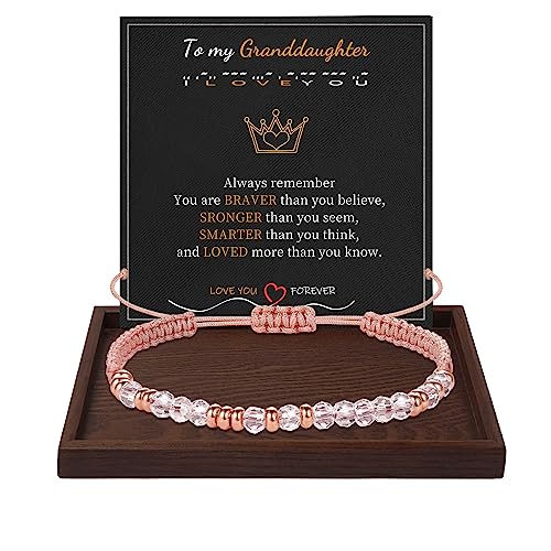Btysun Morse Code Bracelets for Women Christmas Gift Stocking Stuffers for Teens Pink Braided Bracelets Inspirational Best Friend Birthday Gifts for Her High School Graduation Gifts for Her 2025 Mom Bracelet Jewelry