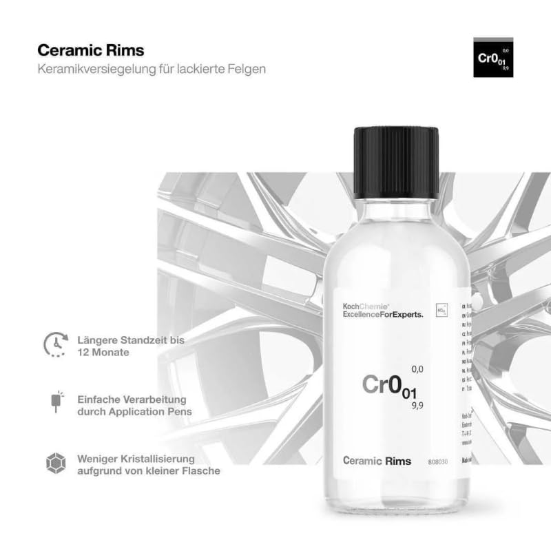 ChimpTools - Koch Chemie Ceramic Rims Cr0.01 Felgenversiegelung Set 30ml - einfache Felgenreinigung - SiO2 Felgen Coating mit NANO Effekt - 12 Monate Standzeit
