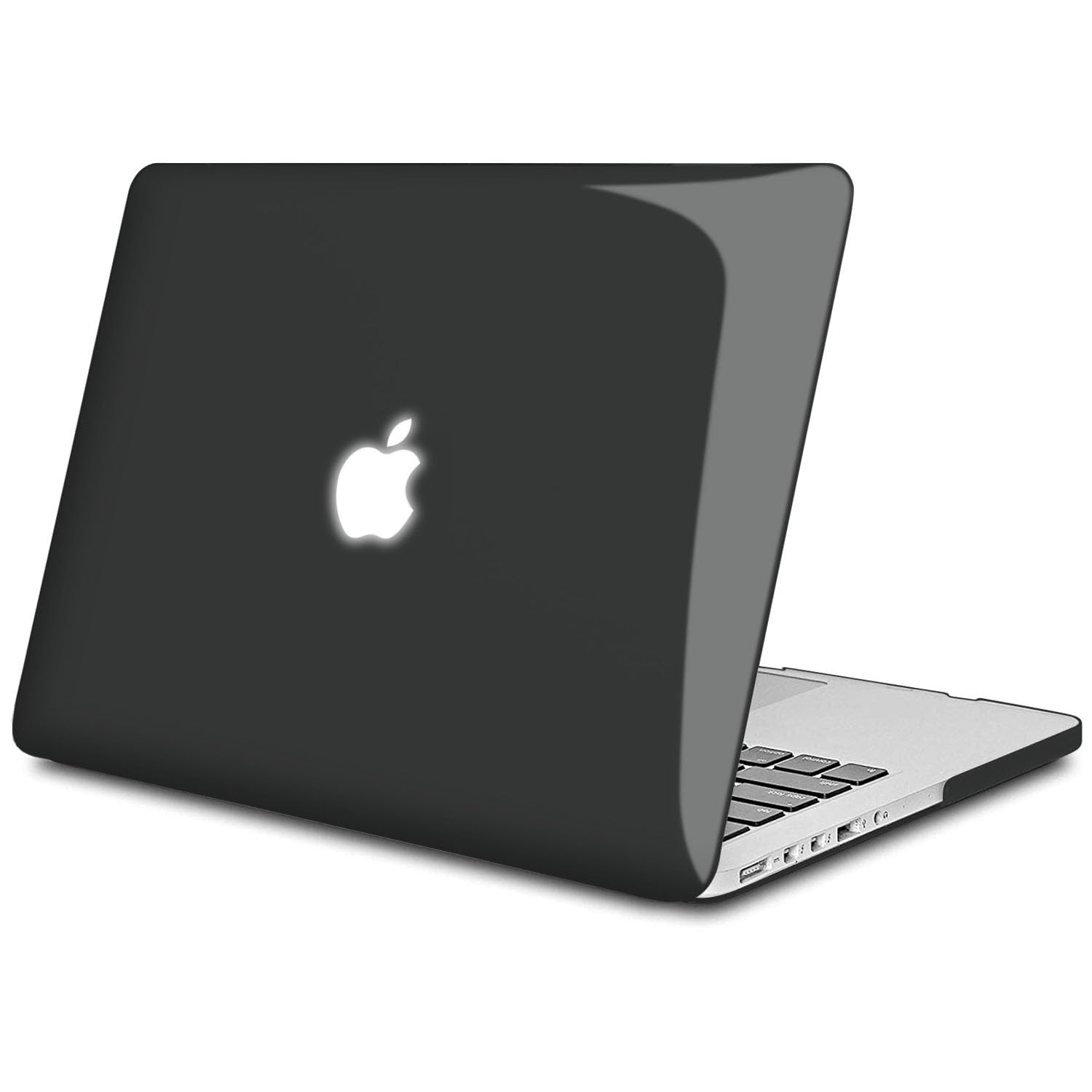 TECOOL Cover compatibile con MacBook Pro 15 Pollici Retina 2015 2014 2013 2012 (A1398), Custodia Rigida Protettiva Sottile in Plastica e Copritastiera UE, Cristallo Nero