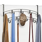 Lynk Over Door 9 Hook Rack Shirt, Belt, Hat, Coat, Towel Organizer, Bronze