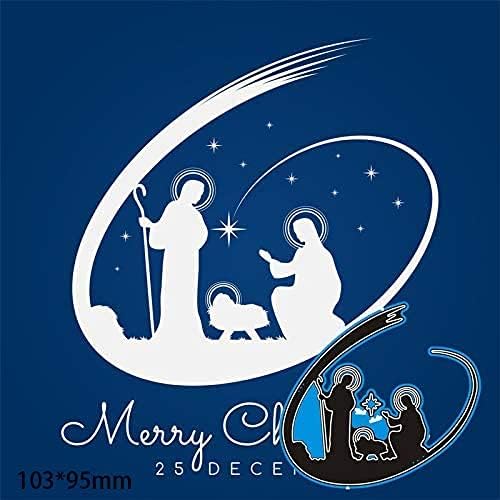 Merry Christmas Dies for Card Making, YunTrip Metal Cutting Die Cut Stencils for DIY Scrapbooking Photo Album Paper Decorative Craft for Greeting Cards/Invitation