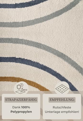 Hanse Home Adventures Kinderteppich - Bunte Regenbogen Spielteppich, Modernes Design, Spielmatte, Krabbelteppich Junge Mädchen für Kinderzimmer, Jugendzimmer, Wohnzimmer - Creme Multifarben, 120x170cm - 4