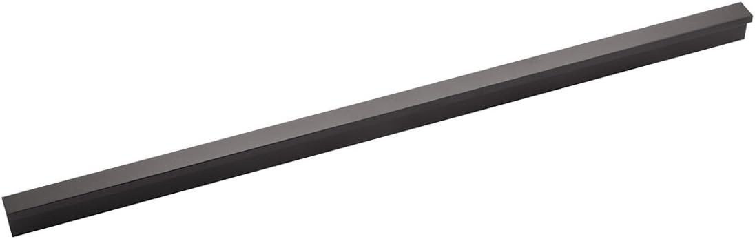 Hickory Hardware 1 Pack Solid Core Kitchen Cabinet Pulls, Luxury Cabinet Handles, Hardware for Doors & Dresser Drawers, 12 Inch Hole Center, Flat Onyx, Streamline Collection