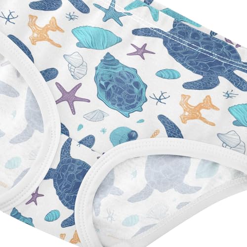 Wusikd Turtles Girls' Underwear Cotton Funny Animal Girls Briefs Soft Toddler Underwear 2T4