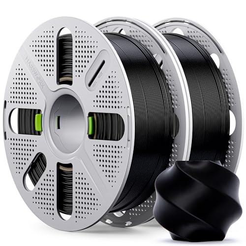 Image of PLA Basic, Pre-Dried Filament with Quick-Swap Reusable Spool 2kg (4.4lbs), 1.75mm 3D Printing Filament, Compatible with Bambu Lab 3D Printers - Black + Black