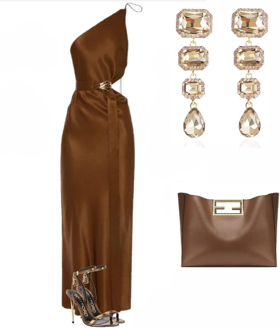 Vintage Rhinestone Drop Dangle Earrings Statement Crystal Dangling Earrings Rectangle Teardrop Chandelier Earrings for Women - Image 8