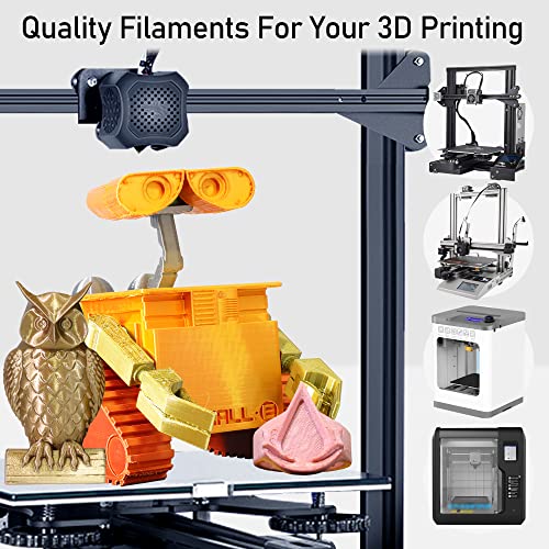 Image of MIKA3D 1.75mm Silk PLA Filament 6 in 1 Bundle Pack, 6 Metallic Shiny Colors: Gold /Silver /Copper /Bronze /Coffee Gold /Rose Gold, Each Spool 250g, 6 Spools Packed, Total 1.5Kg 3D Printing Material