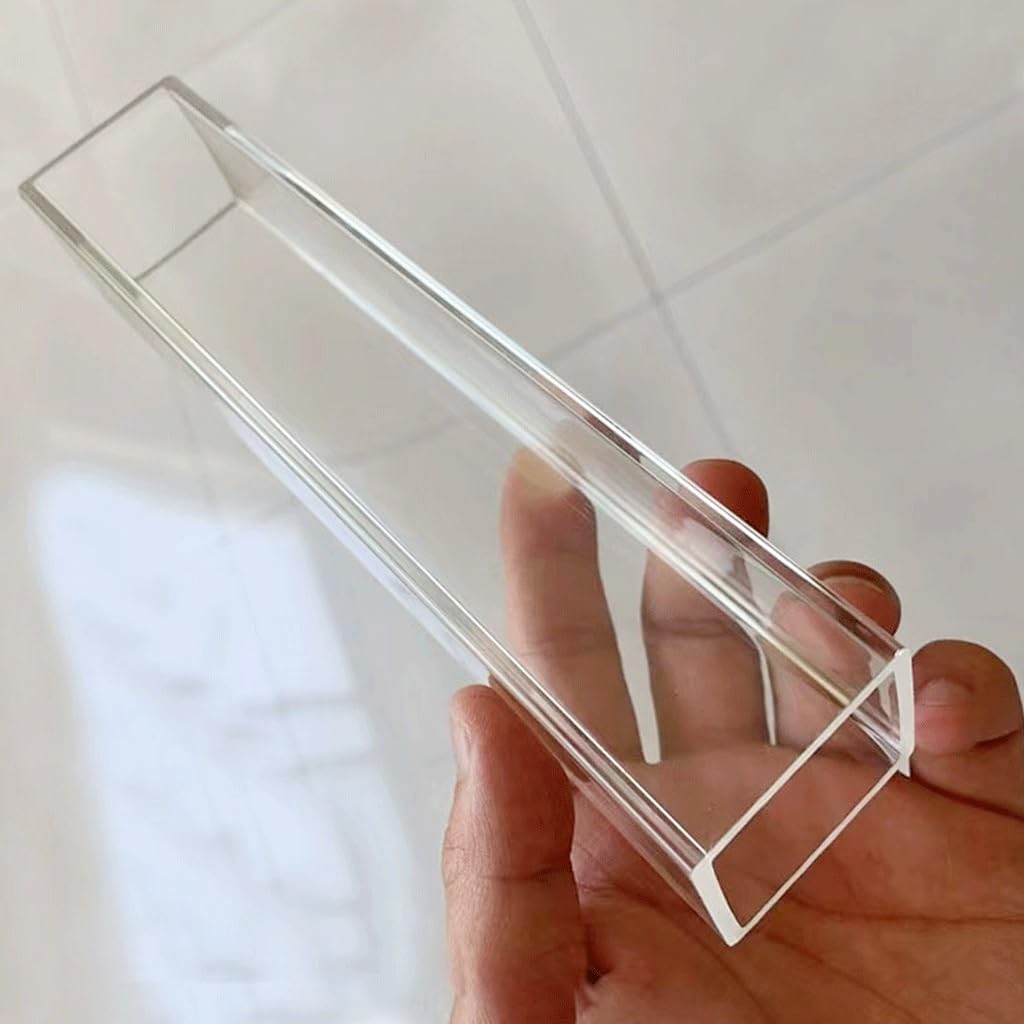 1pcs Acrylic Square Tube, for Garden Supplies 10~100mm Side Acrylic Square Pipe Hollow Duct Transparent Tube PMMA Tubing (Color : 550mm 1Pcs, Size : 80x80x4mm)