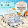 JUYANO Große Strandtasche XXL Familie mit Reißverschluss, Wasserdicht Badetasche XXL Familie Reisetasch Beach Tote Bag Shopper Damen für Strand Pool Fitnessstudio Reisen 45L #5