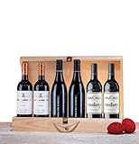 EUROLOTES Vino Tinto Rioja Reserva y Ribera del Duero Crianza, Marqués de Murrieta, Arzuaga, Habla del Silencio, 6 Botellas x 750ml, Caja de Madera
